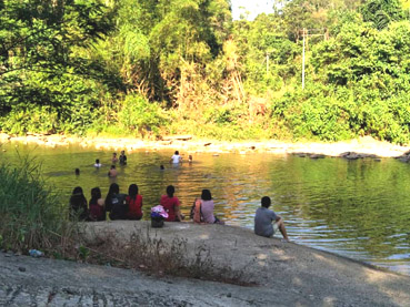 Do as the locals – cool off in the rivers – here one of the river crossings on the 100 km course